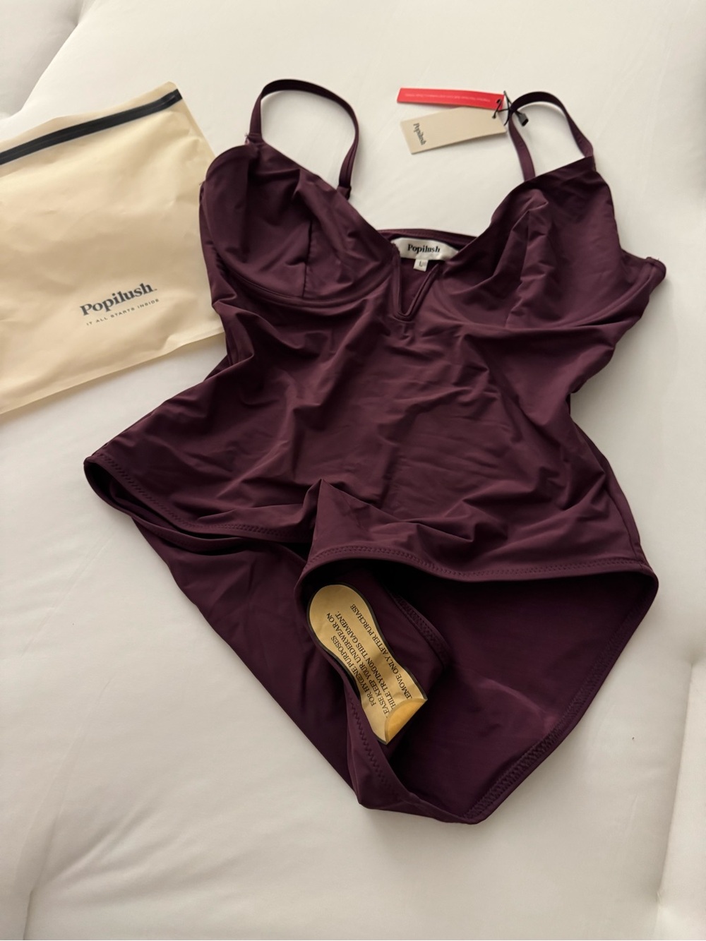 Popilush Women's Plum One-Piece Swimsuit - Picture 2 of 3